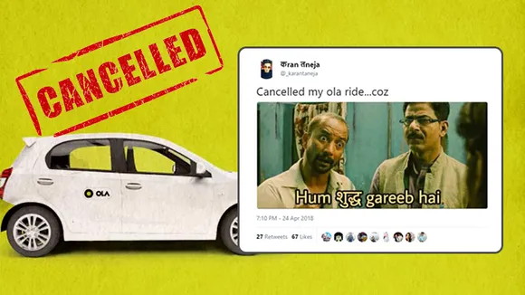 cancelled my Ola