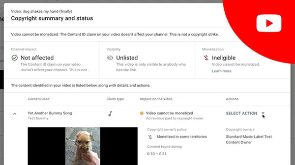 YouTube copyright claims