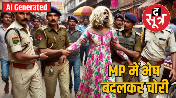 chhatarpur police maxi man thief arrested wearing womens clothes