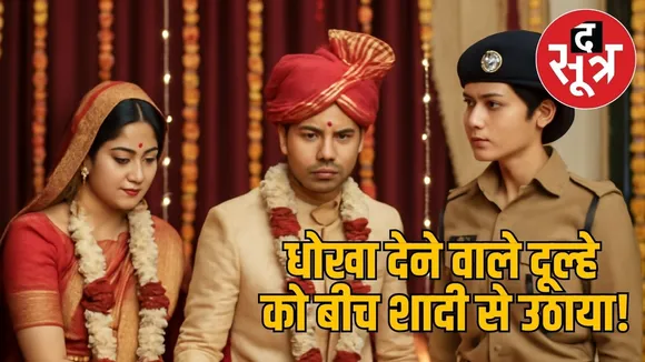 Woman police officer reached wedding venue