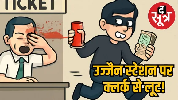 Loot with ticket clerk at Ujjain Railway station 