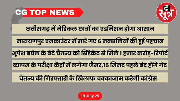 CG Top News Big news of Chhattisgarh the sootr