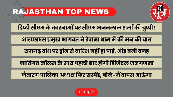 Rajasthan top news 12 August