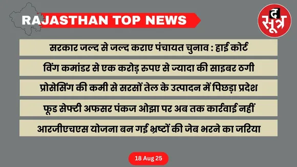 Rajasthan top news 18 August