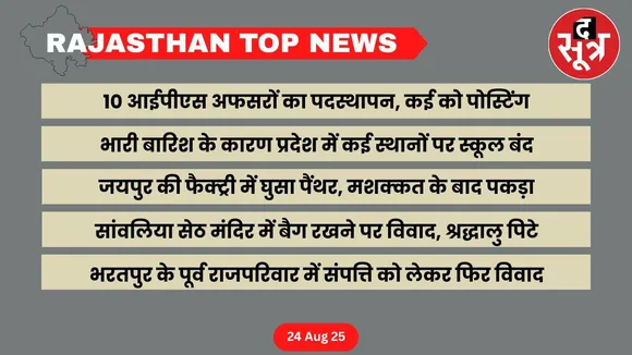 Rajasthan top news 24 August