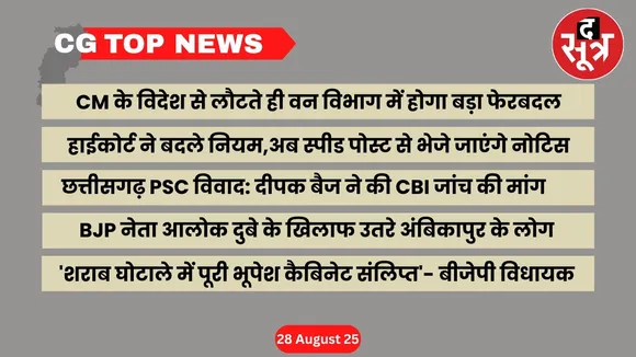 CG Top News Big news Chhattisgarh the sootr
