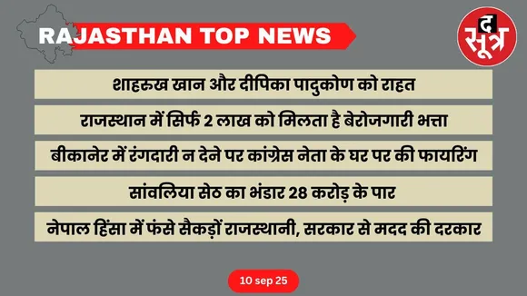 Rajasthan top news 10 sep