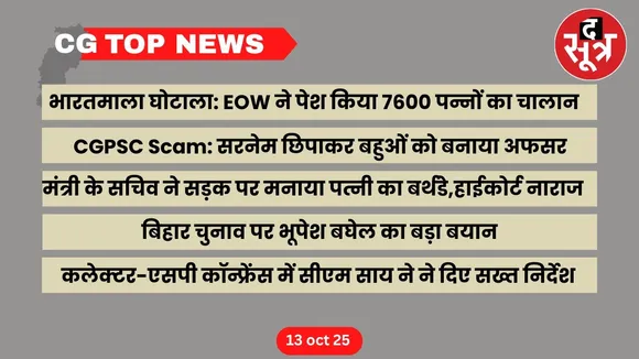 CG Top News big news Chhattisgarh the sootr