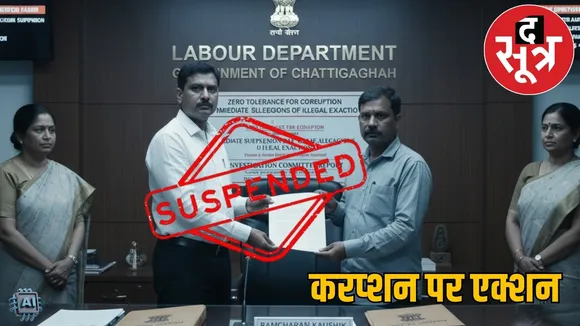 chhattisgarh-labour-inspector-suspended-corruption-charges-raipur