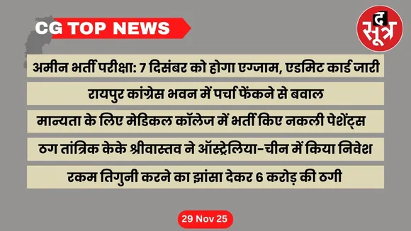 CG Top News big news Chhattisgarh