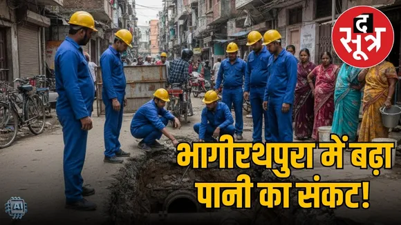 bagheerathpura water supply narmada line leak failure