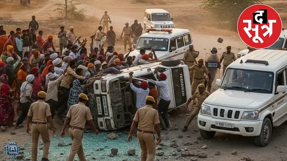 dhar police attacked khedli village limestone mine protest madhya pradesh