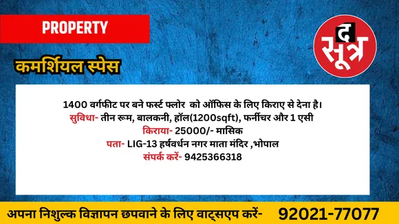 कमर्शियल स्पेस किराए से देना है