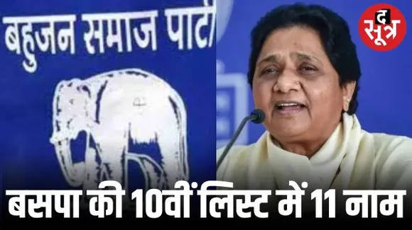 बसपा ने देर रात प्रत्याशियों की 10वीं सूची जारी की, 11 नामों का ऐलान