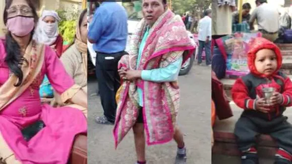 उपचुनाव: 8 महीने से पैर फ्रैक्चर फिर भी कराने पहुंची वोटिंग, कई बच्चों के साथ पहुंची
