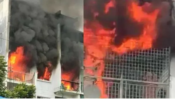 डरावना मंजर: गैस लीक होने से 4 मंजिला अपार्टमेंट में लगी आग, बुजुर्ग महिला जिंदा जली