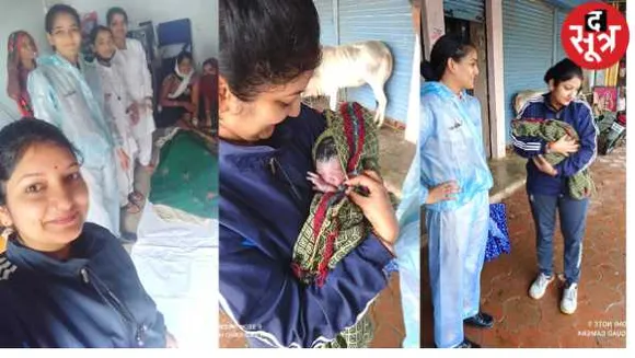 मददगार: राजगढ़ में सड़क पर पानी भरा था, महिला पुलिस ने ऑटो में डिलीवरी कराई