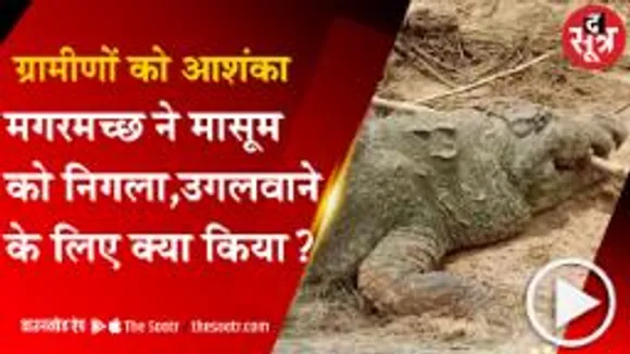 SHEOPUR:मगरमच्छ ने बनाया मासूम को निवाला,बच्चे को निकालने ग्रामीणों ने बांधी मगर को रस्सी