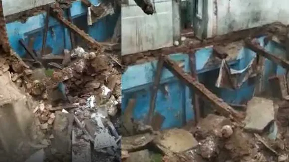सागर: ताश के पत्तों की तरह बिखरा 100 साल पुराना मकान, चंद पलों में हुआ धराशायी