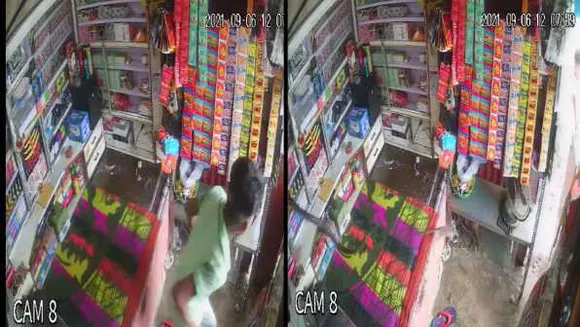 जान बचाकर भागा दुकानदार: चूहे को खाने के लिए 6 फीट का सांप काउंटर पर कूदा

