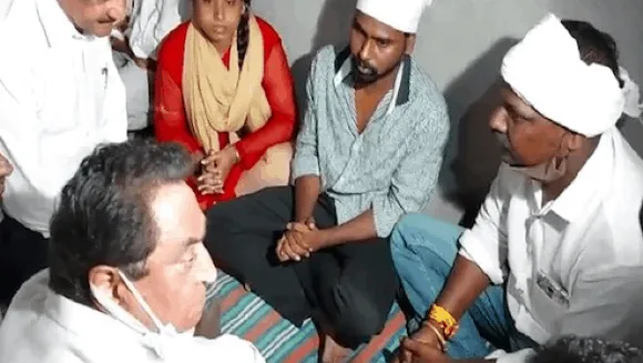 MP का नेमावर हत्याकांड: कमलनाथ पीड़ित परिवार से मिले; बोले-पुलिस पर राजनीतिक दबाव