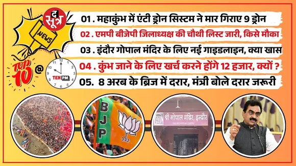 TOP 10 @ 10 PM | Madhya Pradesh में BJP जिलाध्यक्षों की चौथी लिस्ट जारी | OBC आरक्षण पर कहां हल्ला