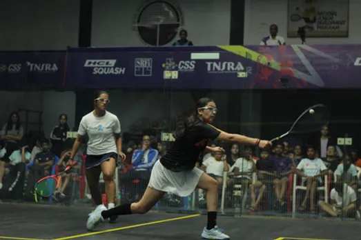 Akanksha Gupta, Aryaveer Dewan record upset wins in the Sub-Junior & Junior National Squash Championships at the Indian Squash Academy in Chennai on Wednesday. Photo credit: SRFI