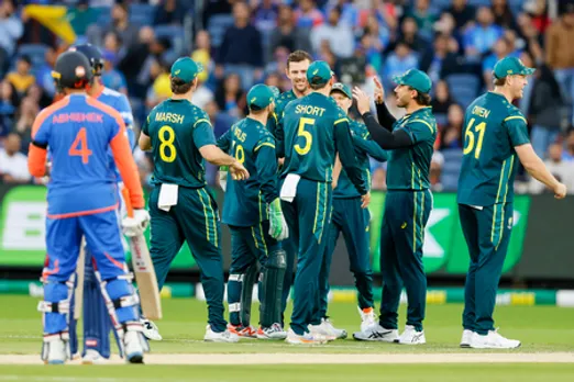 Josh Hazlewood and Mitchell Marsh help Australia beat India by four wickets in the second T20I of the five-match series and take 1-0 lead at the Melbourne Cricket Ground in Melbourne on Friday. Photo credit:  IANS