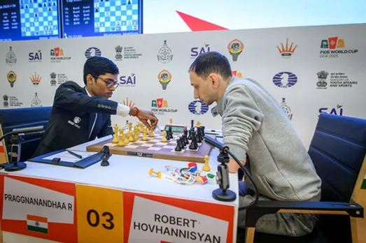 World Champion Dommaraju Gukesh exits, while three Indians face tie-breaks in Round 4 of the FIDE World Cup 2025 in Panaji, Goa, on Saturday. Photo credit: FIDE