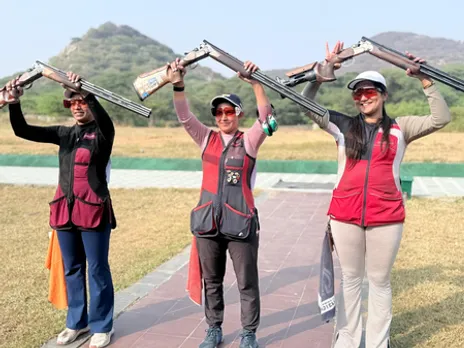 Trap shooter Neeru Dhanda wins fourth straight gold; Jain University stays atop medals tally in the Khelo India University Games 2025 being held in Rajasthan on Wednesday. Photo credit: SAI Media