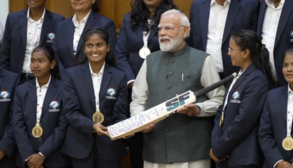 PM Narendra Modi hosts World Cup winning blind women's team
