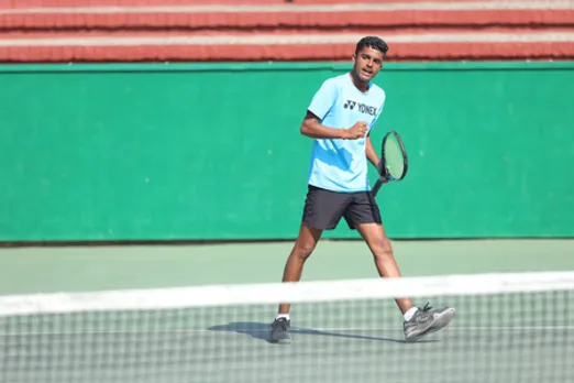 Arjun Rathi upsets second seed Sidharth Rawat at the ITF Men’s World Tennis Tour M15 Gwalior at the Chambal Tennis Association courts in Gwalior, Madhya Pradesh, on Wednesday. Photo credit: Roundglass Tennis Academy