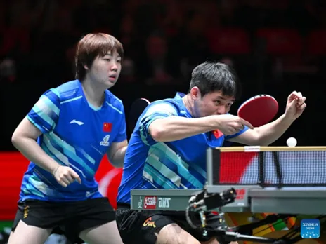 China remains top after defeating Germany at the International Table Tennis Federation (ITTF) Mixed Team World Cup in Chengdu on Friday. Photo credit: Xinhua
