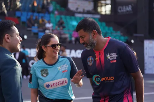 Sania, Bopanna take to court for exhibition match on opening day of Tennis Premier League 7