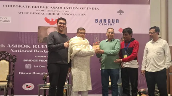 Rajeshwar Tiwari & Shubham Acharya lead the field in Mall of the Millenium Match Point Pairs Competition (Ranking Event) of the Ashok Ruia Memorial Winter National Bridge Championship in