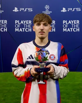 Excitement around record-setting Bayern Munich youngster Lennart Karl is at a new peak. Photo credit: Champions League/X