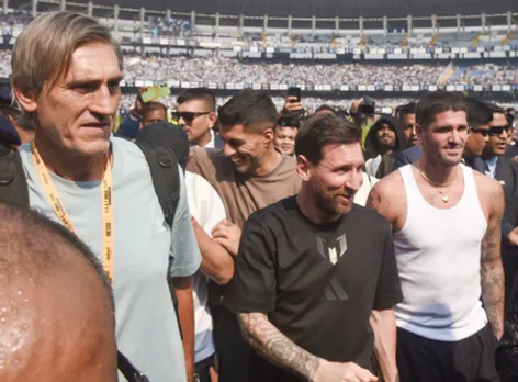 Kolkata: Lionel Messi at Salt Lake Stadium