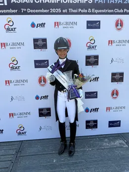 Triple silver glory for Team India as Shruti Vora excels in equestrian dressage. Photo credit: ARC