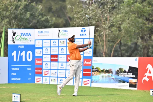 Yuvraj Sandhu moves to the top with a sizzling 64 in Round Two of Tata Open 2025 at the Beldih and Golmuri golf courses in Jamshedpur.  Photo credit: PGTI