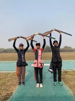 Delhi’s Addya Katyal wins Junior Women’s Trap title in the 68th National Shooting Championship Competitions (Shotgun) at the Dr. Karni Singh Shooting Range near New Delhi on Tuesday.  Photo credit: NRAI