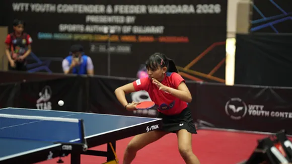 Favourites Divyanshi Bhowmik, Syndrela Das, Japan’s Miku Matsushima, and rising star Tanishka Kalbhairav begin U-17 campaign in style in the WTT Youth Contender 2026 at the SAMA Indoor Stadium here on Friday. Photo credit: TTFI