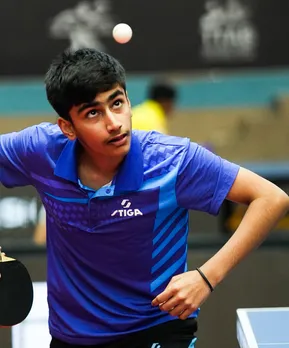Vivaan Dave, Naisha Rewaskar reach U-15 mixed doubles final at the WTT Youth Contender 2026 held at the SAMA Indoor Sports Complex in Vadodara on Saturday. Photo credit: TTFI