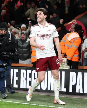 Rice scores brace as Arsenal move six clear in Premier League