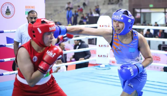 Nikhat Zareen, Minakshi, Lovlina Borgohain start campaign with easy wins in the Elite Men and Women National Boxing Championships at Gautam Buddha University, Greater Noida, on Monday. Photo credit: BFI