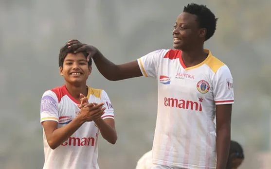 East Bengal FC make short work of Kickstart FC in the Indian Women's League (IWL) 2025-26 at the Kalyani Stadium in Kalyani on Tuesday. Photo credit: IWL