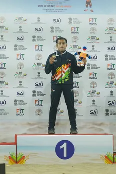 Pencak Silat athlete, street hawker in North Kolkata Raja Das continues to impress by winning gold at KIBG 2026 (Credit: SAI)