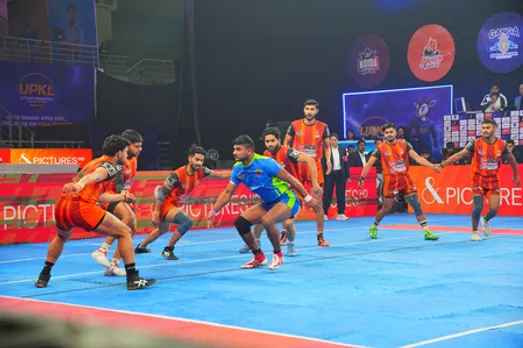 Awadh Ramdoots finish league campaign on a high with commanding win over Purvanchal Panthers on the final day of the Do-or-Die Week in Season 2 of the Uttar Pradesh Kabaddi League (UPKL) at the Noida Indoor Stadium in Noida on Friday. Photo credit: UPKL