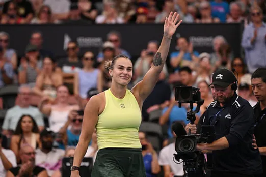 Aryna Sabalenka storms into third straight final at Brisbane International with win over Karolina Muchova in Brisbane on Saturday. Photo credit: tennis.com.au/X