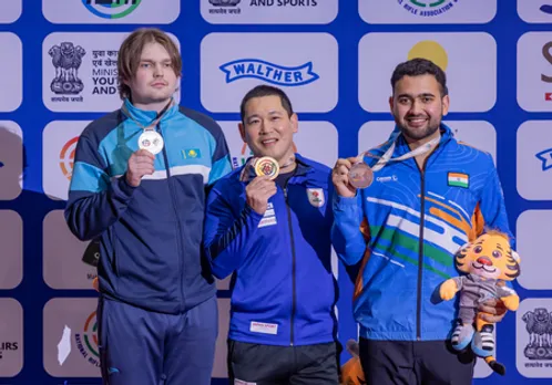 Asian Shooting Rifle/Pistol C'ship: Anish wins bronze in rapid-fire pistol, Kazakhstan take four golds (Credit: NRAI)