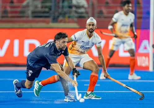 Tomas Domene scores four goals as Argentina beat India 8-0 in the FIH Men's Pro League 2025–26 Rourkelaat the Birsa Munda Hockey Stadium in Rourkela on Thursday. Photo credit: Hockey India